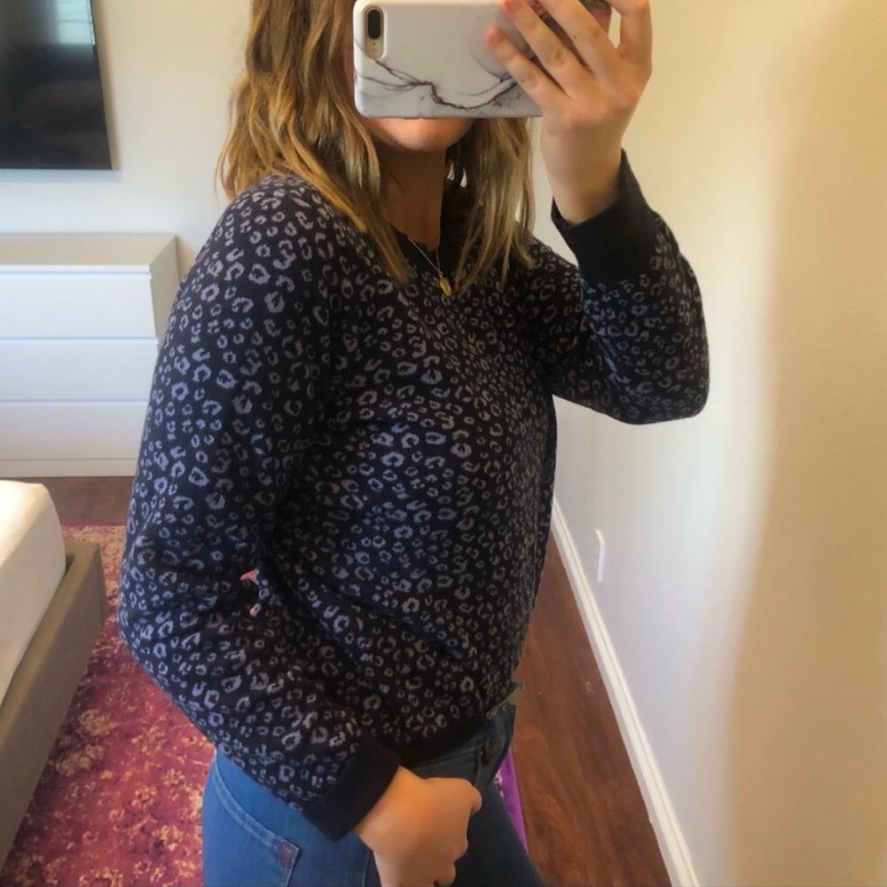 LOFT purple leopard-print sweater